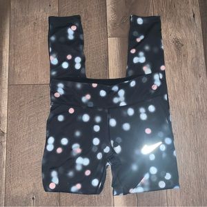 Nike Polka Dot Flashing Lights Full Length Leggings Black Pink Blue Medium